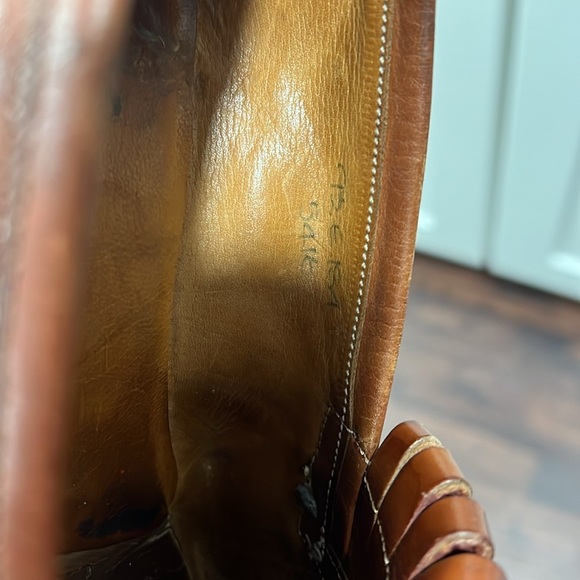 Paul Stuart brown leather fringed loafers - Picture 13 of 16